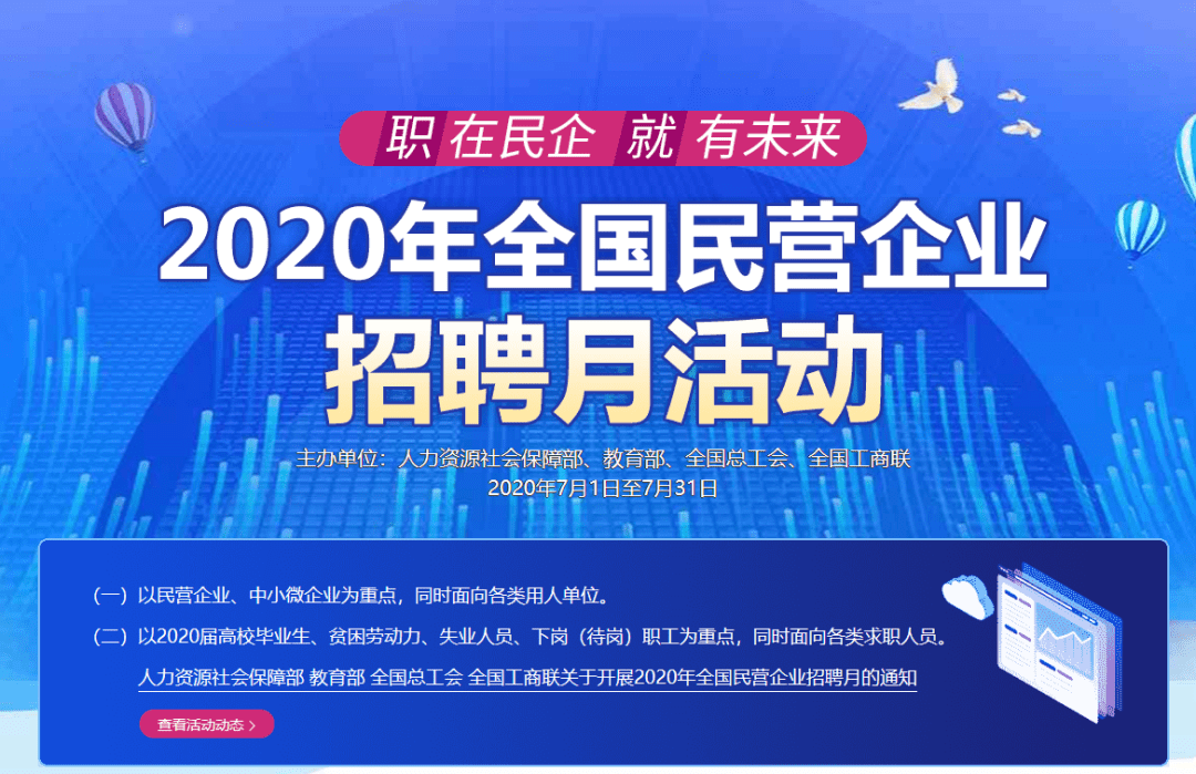 全国民营企业招聘月活动第三期：提供岗位超60万个