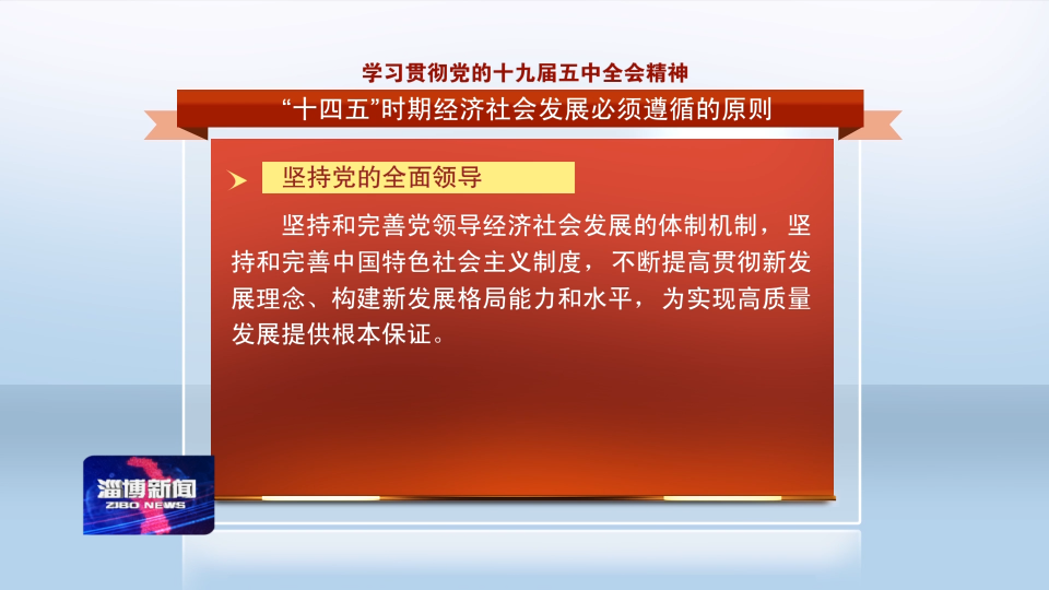 【学习贯彻党的十九届五中全会精神】“十四五”时期经济社会发展必须遵循的原则