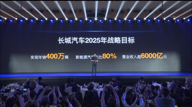 长城汽车2025战略规划：全球年销400万辆 新能源汽车占比80%