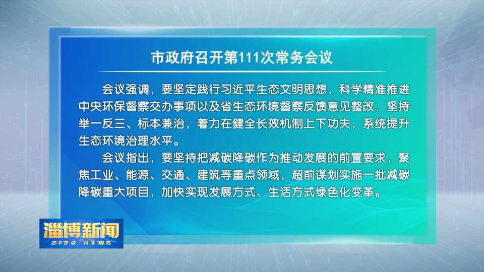 市政府召开第111次常务会议