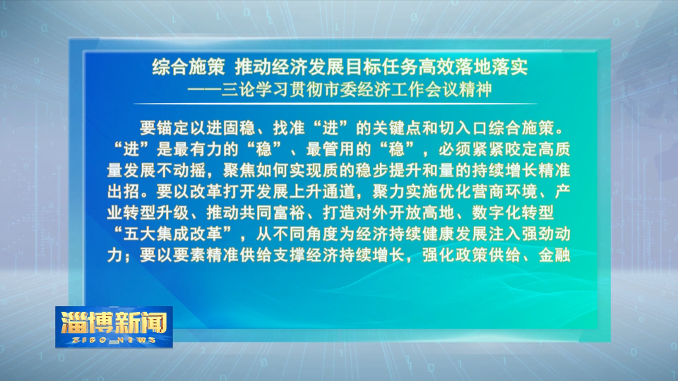 综合施策 推动经济发展目标任务高效落地落实
——三论学习贯彻市委经济工作会议精神