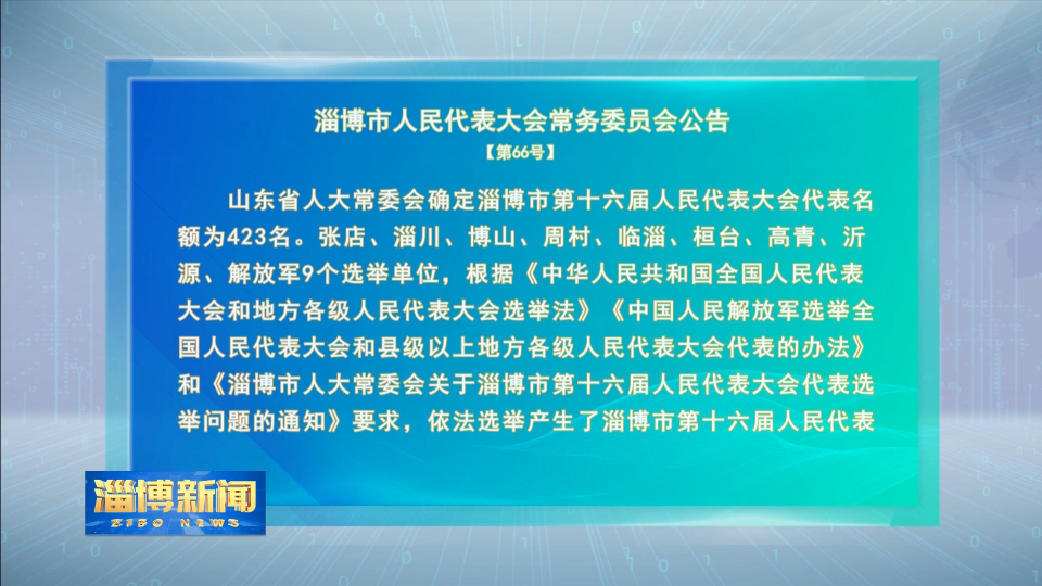 淄博市人民代表大会常务委员会公告【第66号】