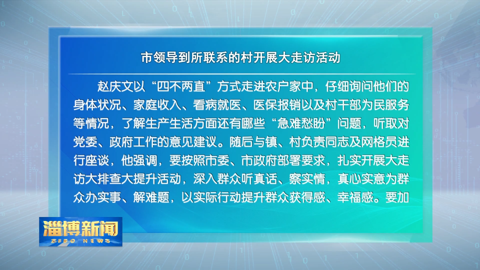 市领导到所联系的村开展大走访活动