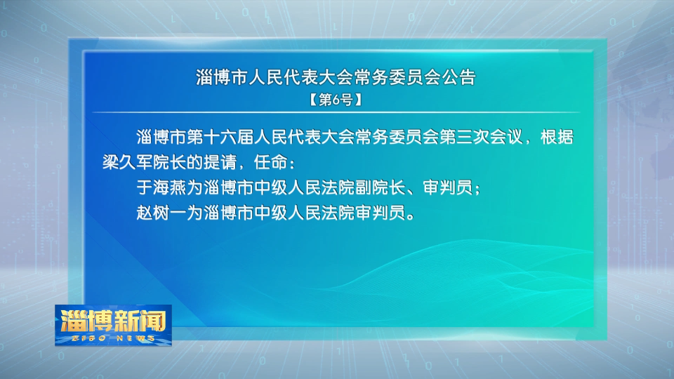 淄博市人民代表大会常务委员会公告【第6号】