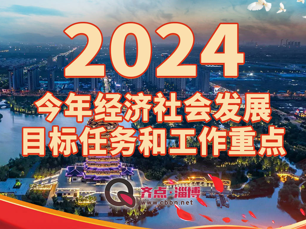 一图读懂 | 淄博市政府工作报告 · 2024年经济社会发展目标任务和工作重点