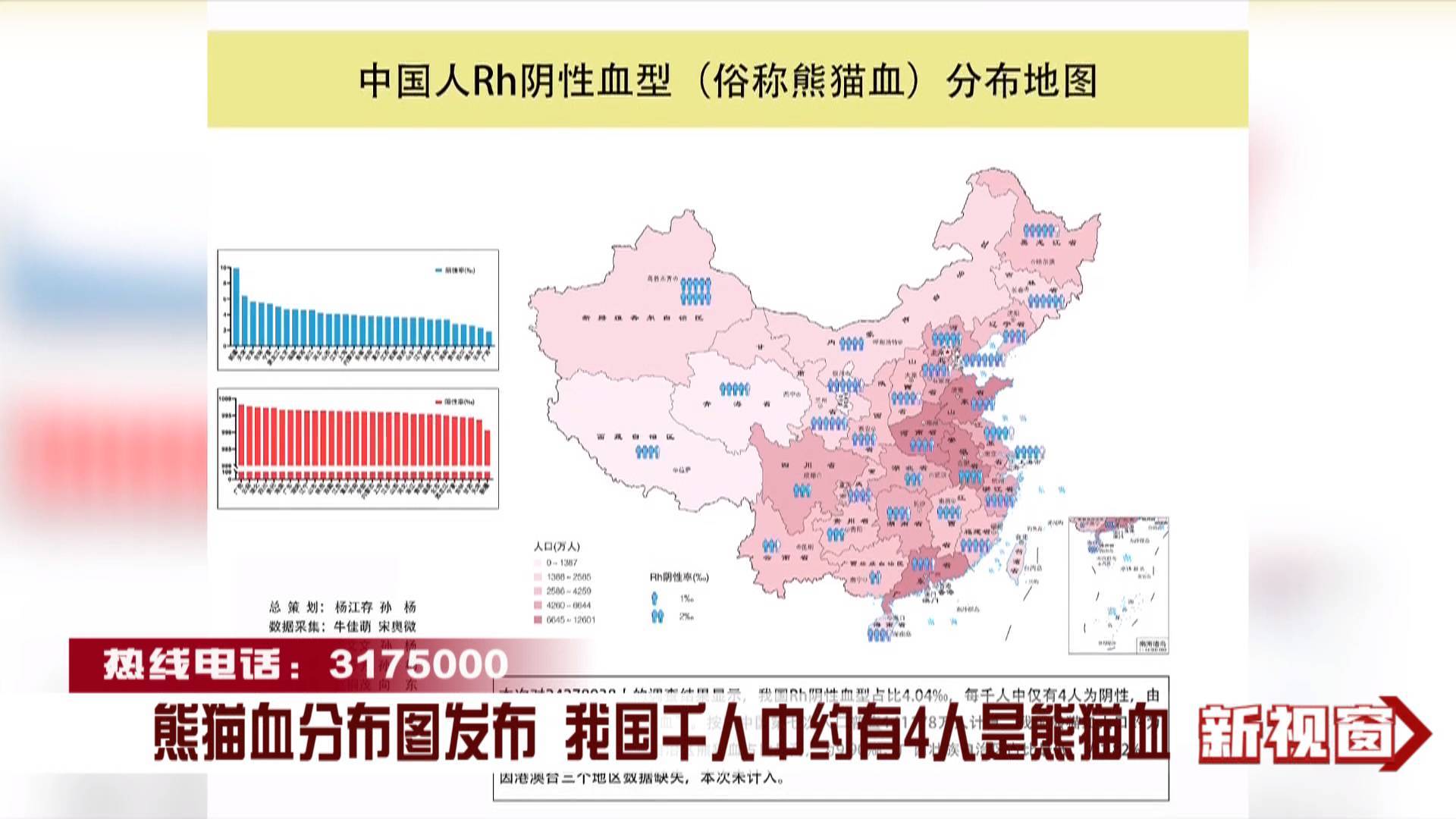 熊猫血分布图发布 我国千人中约有4人是熊猫血