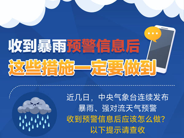 收到暴雨预警信息后，这些措施一定要做到