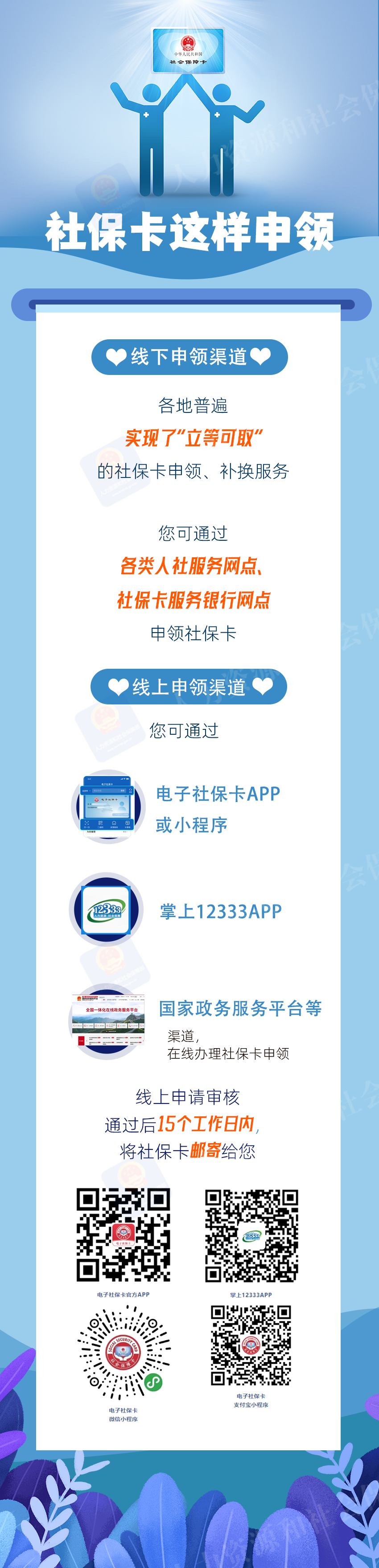 如何申领社保卡？一图看懂