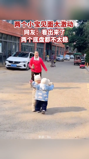 两个小宝见面太激动