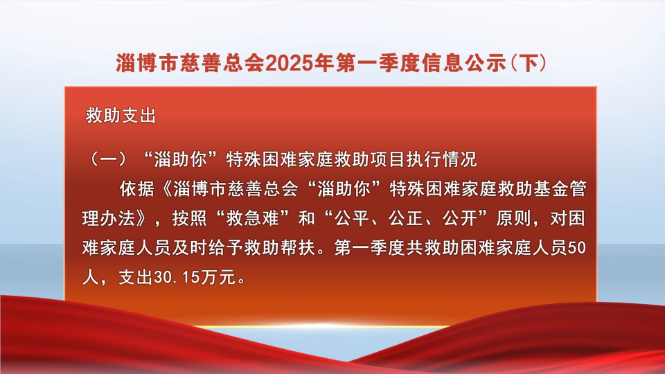 善行淄博丨淄博市慈善总会2025年第一季度信息公示(下)