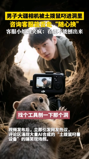 网友称大疆相机被土拨鼠叼进洞里，咨询客服能否走&ldquo;随心换&rdquo;？