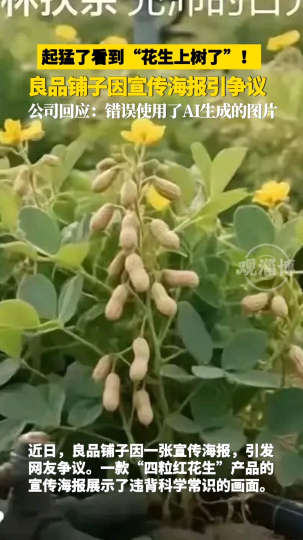 起猛了，看到&ldquo;花生上树了&rdquo;！良品铺子因宣传海报引争议