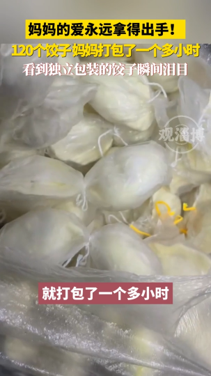 妈妈的爱永远拿得出手！120个饺子，妈妈打包了一个多小时