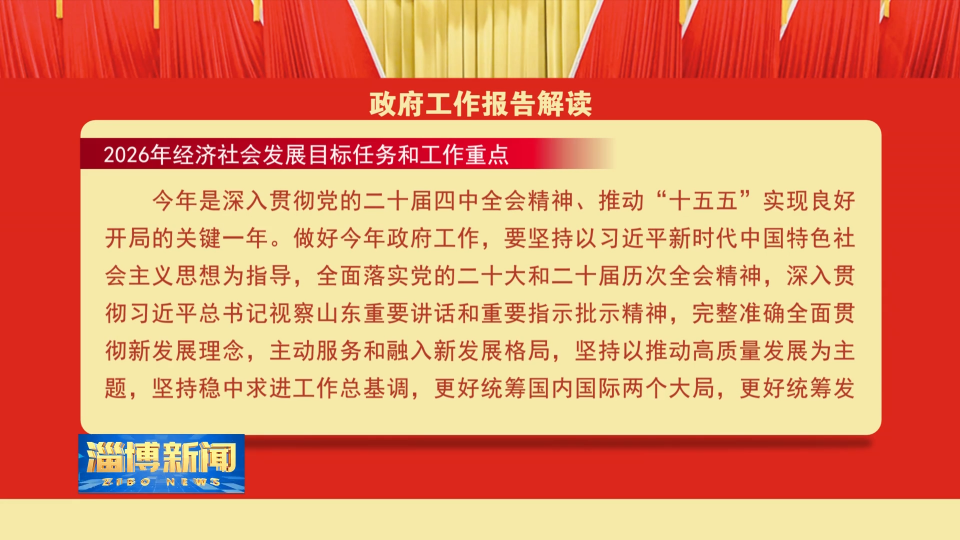 【淄博新闻】【政府工作报告解读】2026年经济社会发展目标任务和工作重点