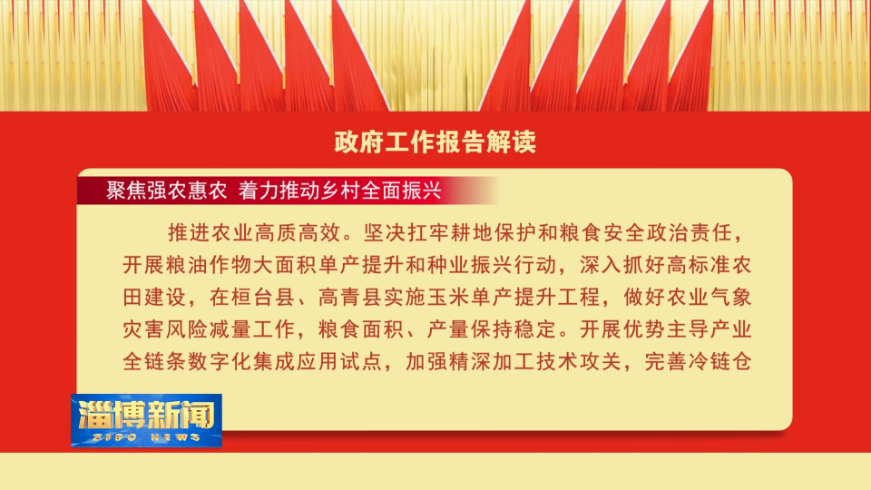 【淄博新闻】政府工作报告解读：聚焦强农惠农 着力推动乡村全面振兴