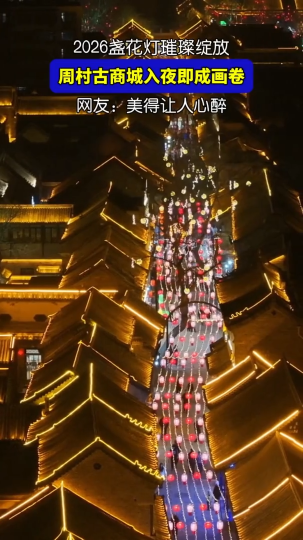 2026盏花灯璀璨绽放，周村古商城入夜即成画卷
